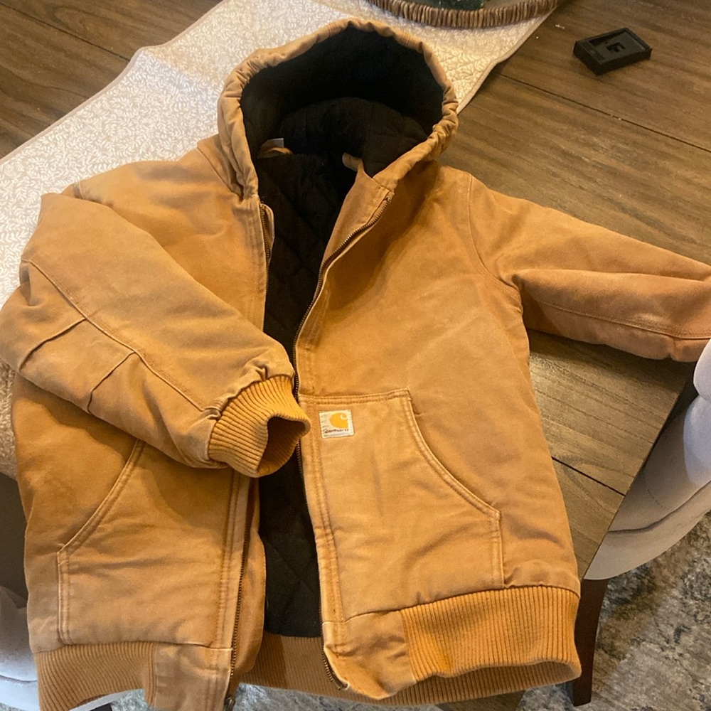 Boys size 14-16 Carhartt Flannel quilt lined active jackets with storm cuffs